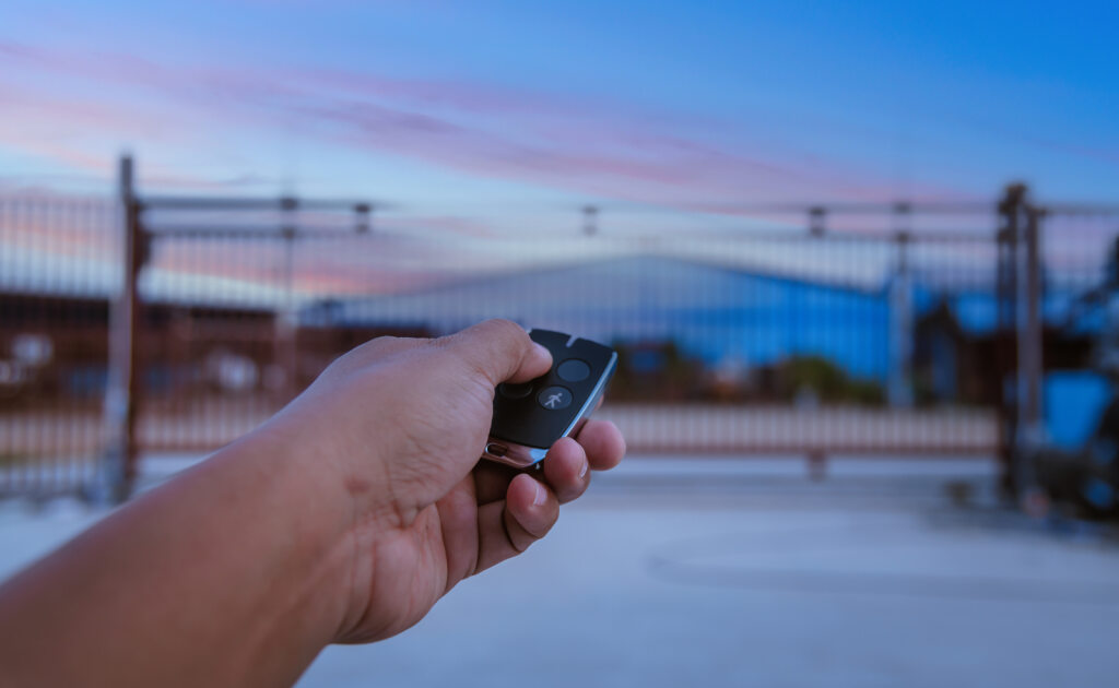 Remote controlled slide gate operator.
